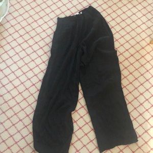Pull-on Black Pants - Crinkled Japanese fabric